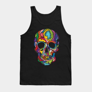 Skull embroidery Effect Mex Art Tank Top